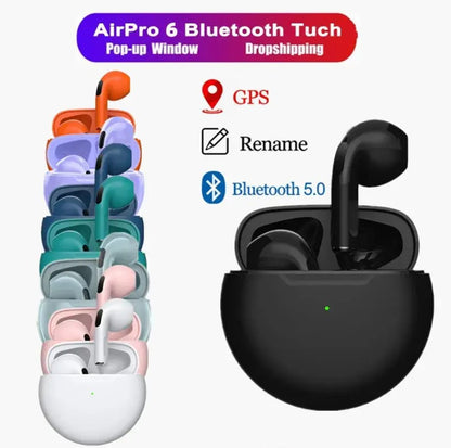 Air Pro 6 TWS Wireless Headphones Bluetooth Earphone 5.0 Stereo Headset Earbuds with Microphone for Phone