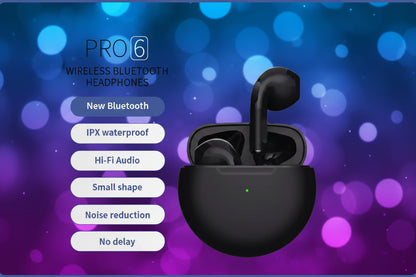 Air Pro 6 TWS Wireless Headphones Bluetooth Earphone 5.0 Stereo Headset Earbuds with Microphone for Phone